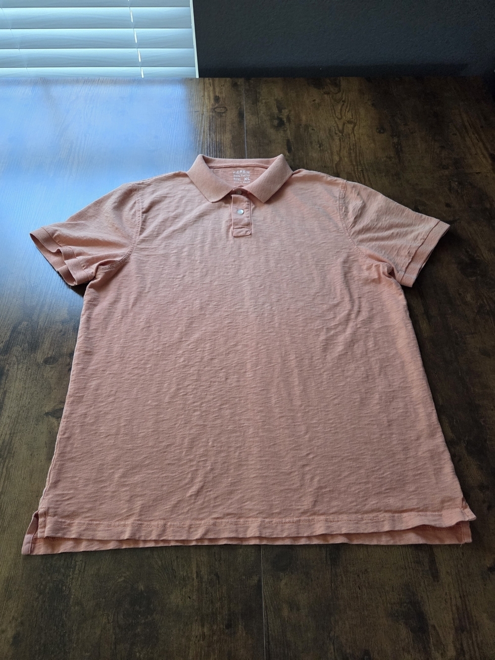 J.Crew Mens Slub Cotton Polo Shirt Burnt Orange XL